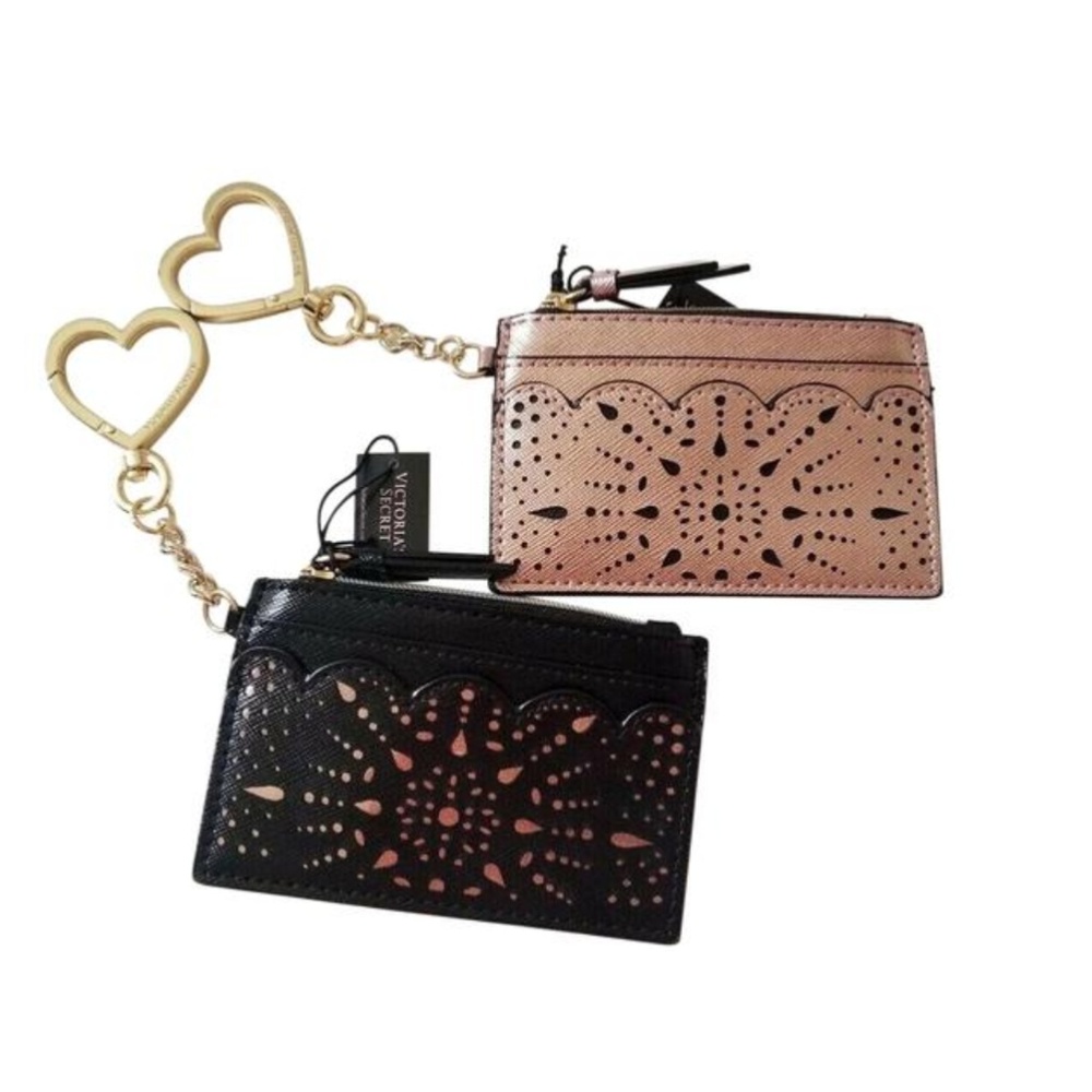 Victoria's Secret Laser floral Metallic Card Case